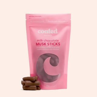 Milk Chocolate Coated Musk Sticks - Coated Australia - Melbourne Chocolates